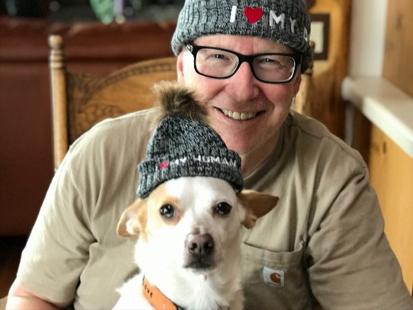 Marty and QT Pi in matching hats